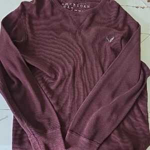 American Eagle Outfitters Red V-Neck Sweater
